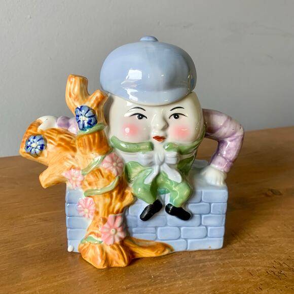 Feitx Porcelain Humpty Dumpty Teapot Vintage Cute Whimsical - Picture 2 of 14